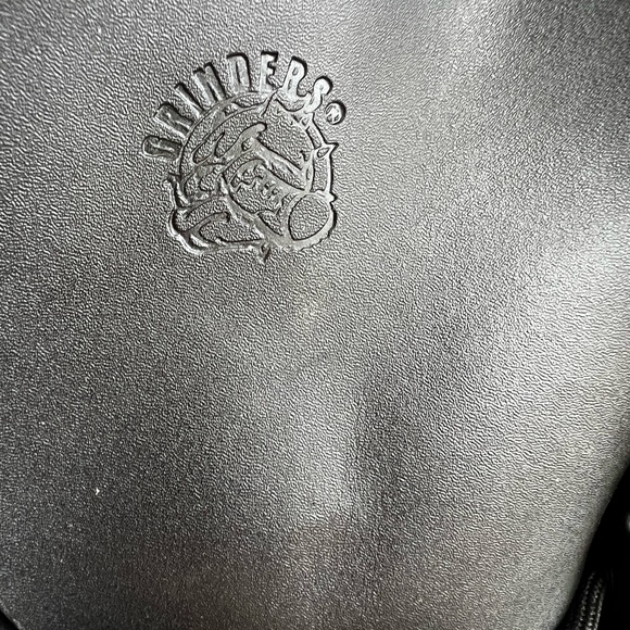 Grinders King Black Leather Boots 20 Eye Hole Steel Toe Cap Military Punk - Picture 7 of 9